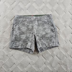 Spanx Stretch Twill Shorts Womens Large Camouflaged Pull On Elastic Waist